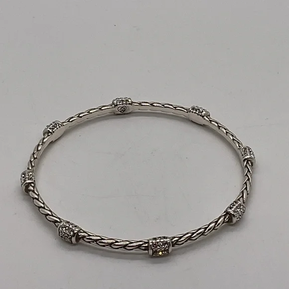 Brighton Twisted Silver Bracelet with Crystal Details - Picture 4 of 5